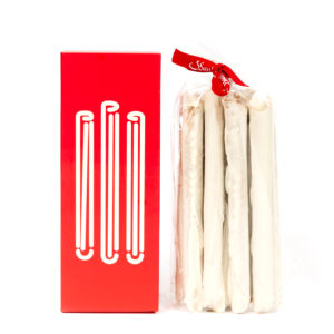 Neules banyades amb xocolata blanca